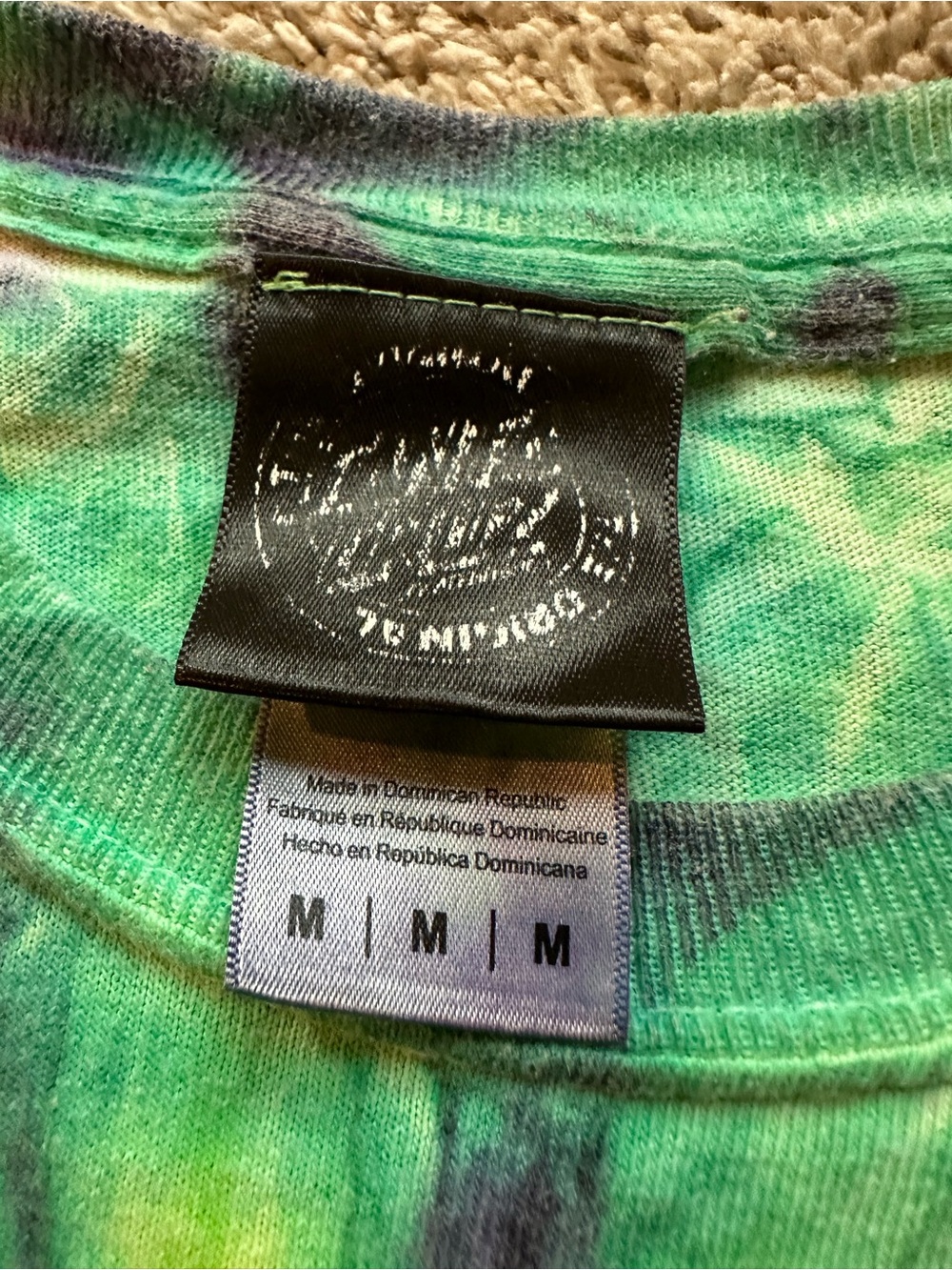 Santa Cruz Green and Yellow Tie-Dye Tee with Chest Logo Men’s Medium - Picture 3 of 4